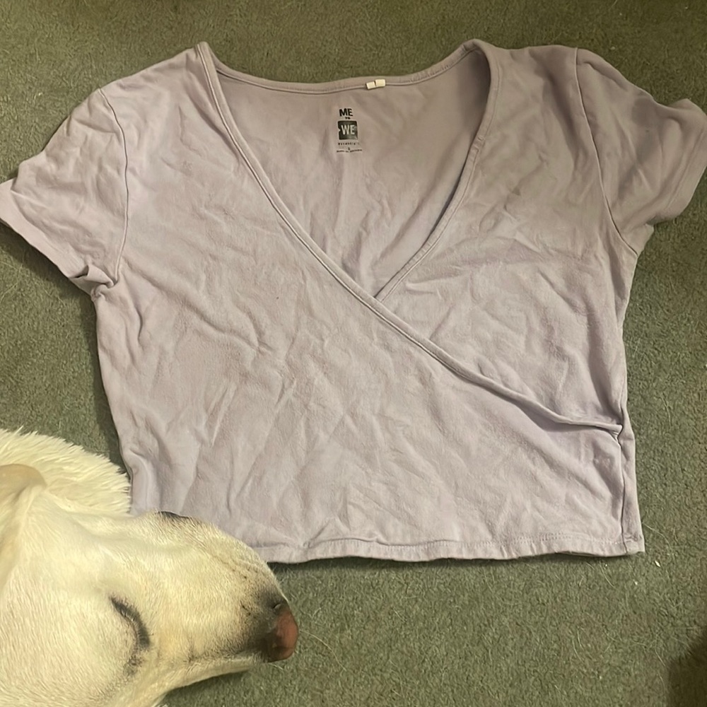 pacsun purple crossover cropped top